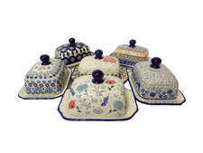 Kleine Butterdose, Butterglocke 1/4 Pfund-125g BUNZLAUER KERAMIK KATZENMOTIV