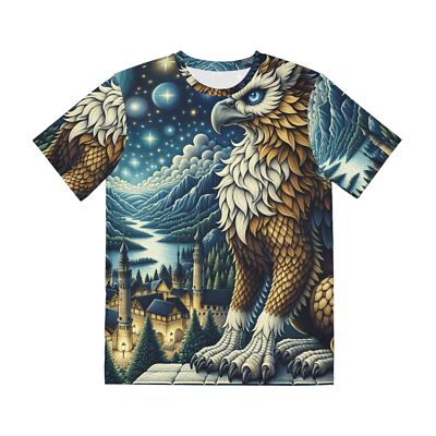 All Over Print T Shirt Mythical Griffin Medieval Night Sky
