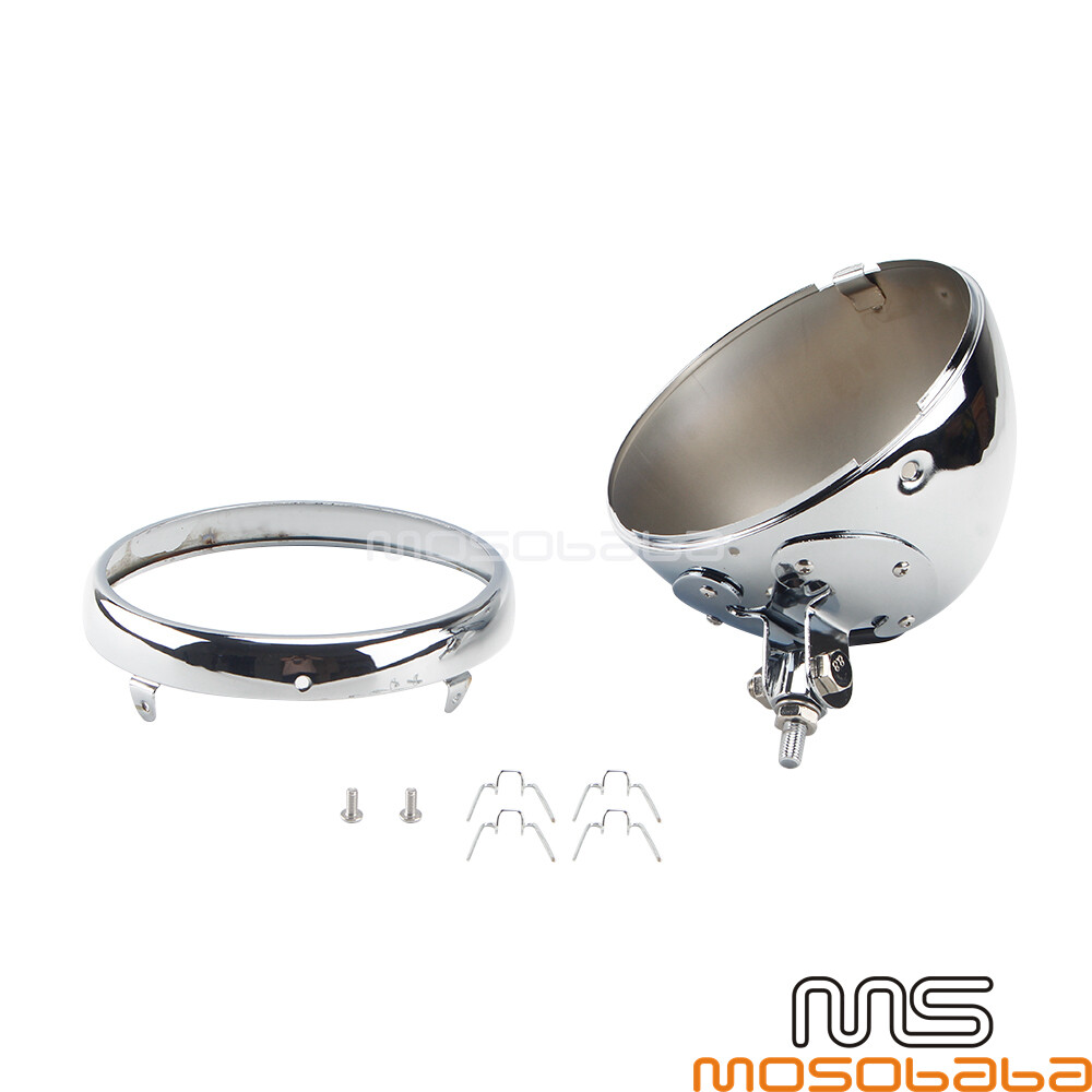 小物 Light Chrome 7'' Universal LED Headlight Lamp Bucket Cover For