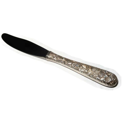 S Kirk & Sons Sterling Silver REPOUSSE Butter Spreader Knife 6 1/4" Long Stieff