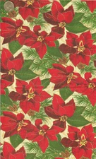 "POINSETTIA WITH PINE" GOLD GLITTER  - ONE YARD