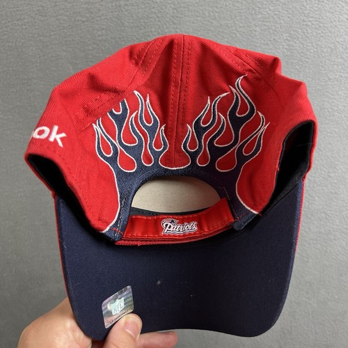 NFL New England Patriots Reebok Adult Structured Flames Adjustable Fit Cap NEW - Picture 3 of 9