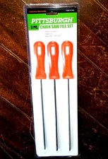 PITTSBURGH 3pc Chain Saw File Set w/High Carb...