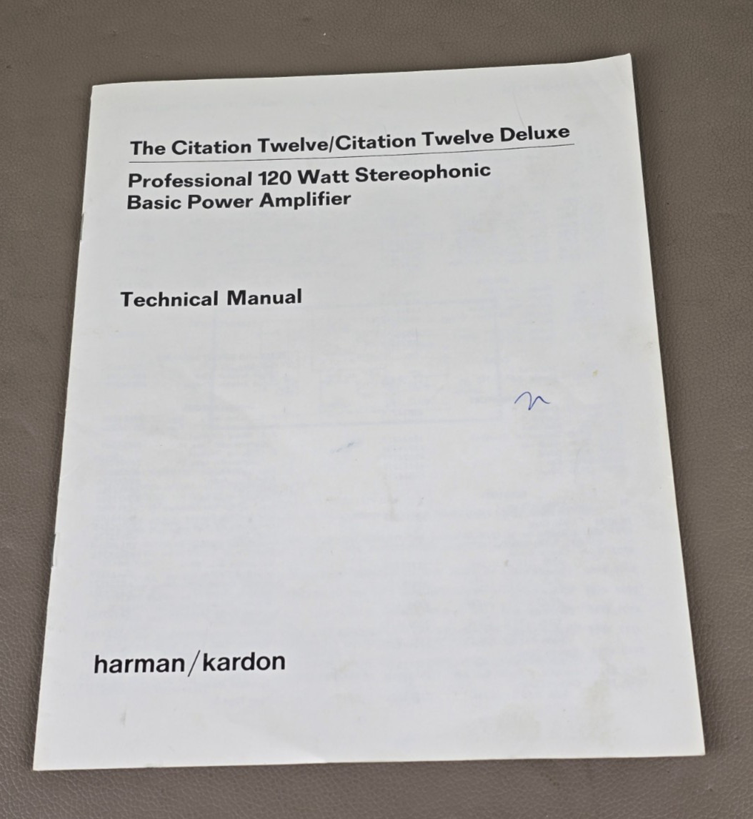 Harman Kardon Citation 12/Deluxe Technical Manual D-4045