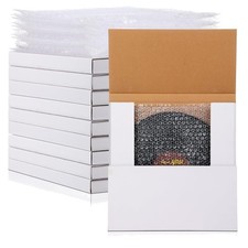 Effortless 10-Set Vinyl Record Mailers with Fragile Stickers Bubble Bags