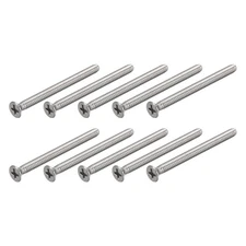 100Pcs 6#-32x1-3/4" Flat Head Machine Screw Stainless Steel Phillips Fine Thread