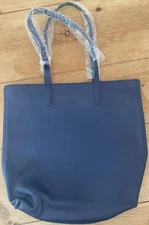 Mark and Graham Navy Blue Tote Vegan  leather Handbag Purse New *READ *