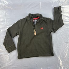Chaps Sweater Boys 4T Green 1/4 Zip Mock Neck Cotton Knit Pullover Logo