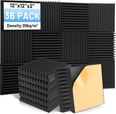 Soundproof Foam Panels 2 Inch Acoustic Wedge 12x12 Inches Studio Office Room