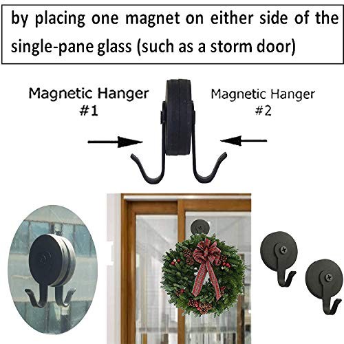 Pmsanzay Magnetic Wreath Hanger － it can be Used on Metal Door - Pack of 2 