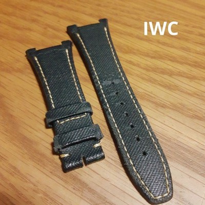 Iwc/International Watch Company Iwc Genuine Leather Belt Black Gold Stitch Vinta