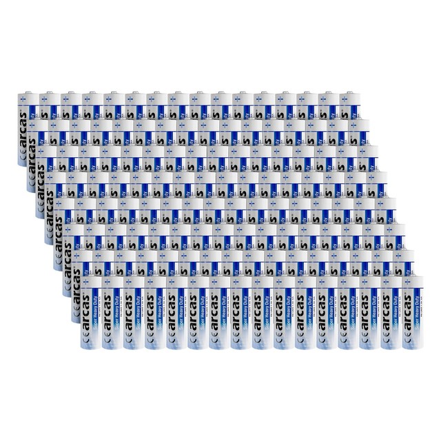 128x AA Batterien R6  Mignon 1,5V | Super Heavy Duty | Zink-Kohle 960mAh ARCAS