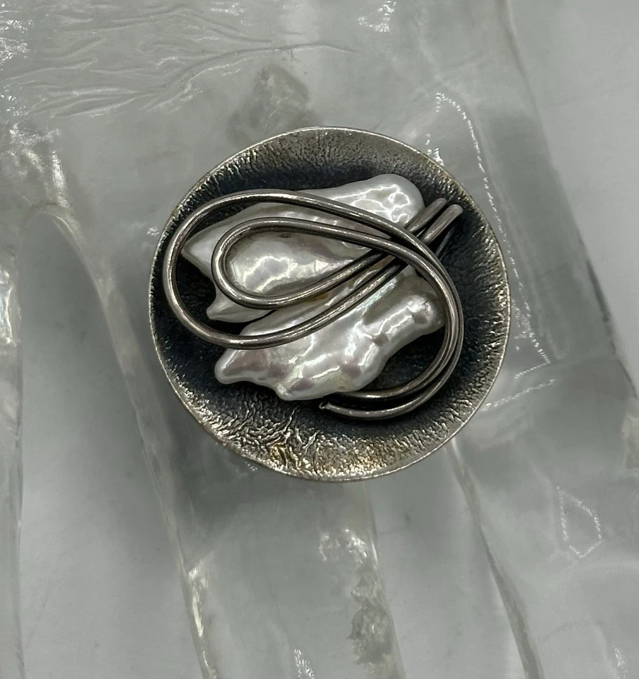Anhänger Silber Perle Signatur Goldschmiede Unikat 1990er Jahren 925 - Bild 2 von 4