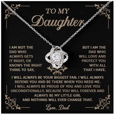 To My Daughter Necklace from Dad with Heartfelt Message  Elegant Daughter 1