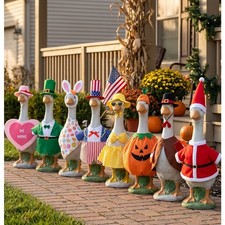 New 8 Set more Holiday Porch Goose Outfits Al...