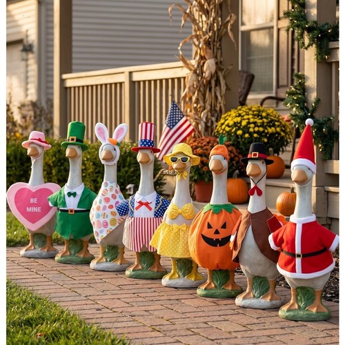 New 8 Set more Holiday Porch Goose Outfits All Seasons Bundle for more holidays