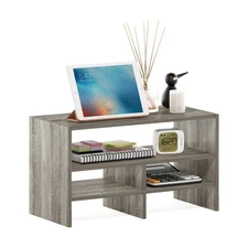 Furinno Hermite Desk Top Organizing Shelf Bookcase French Oak, Compact Storage