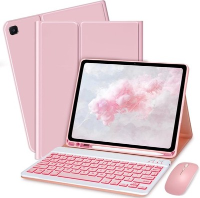 Keyboard Case for Samsung Galaxy Tab S6 Lite 10.4 inch - 7 Colors Pink 