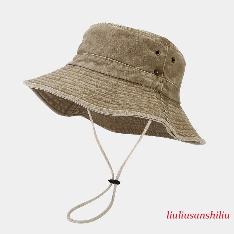 New Mens Retro Wide Brim Bucket Hat String Fishing Hiking Sun Protection Cap Hat
Opens in a new wind