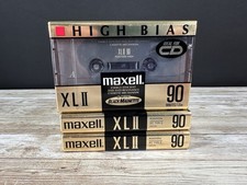  3 Brand New Sealed Maxell XL-II 90-minute High Bias Blank Audio Cassette Tapes