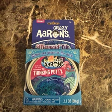 Crazy Aaron's Mermaid Tale 2.1 Oz Glows Sea Green In The Dark Putty