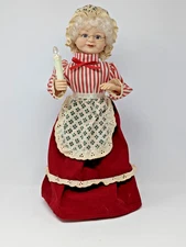 Vintage Telco Motion-ettes Christmas Mrs Claus Animated Lights Up Candle in Box