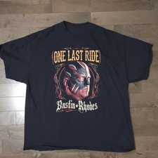 WWE Dustin Rhodes One Last Ride T Shirt XL Black Wrestling Graphic Tee WCW AEW