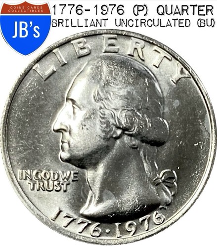 1776-1976 (P) Washington Bicentennial Quarter 25c - BRILLIANT UNCIRCULATED (BU) - Picture 1 of 4