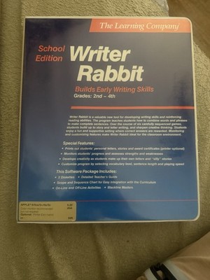 Writer Rabbit Early Writing Skills Grades 2-4 Vintage 64k Software  for Apple