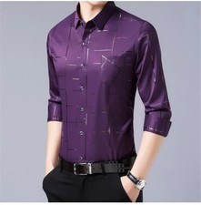 Camisa Con Botones De Lujo Para Hombre Ropa De Vestir De Manga Larga De Negocios