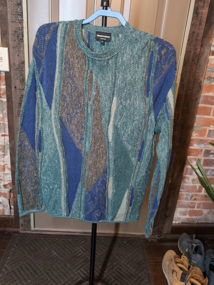 Suéter Emporio Armani Retro Tejido Jacquard - Talla M - Modelo 3L1MV6-1M06Z-F526 Foto 2 de 4