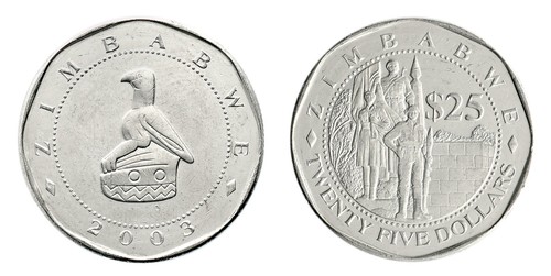 Zimbabwe 25 Dollars, 2003, KM #15, Used