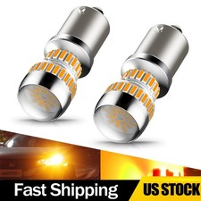 24x Auxito 1156 Led Bulbs Amber Yellow Super Bright 7506 Ba15s 11 Design