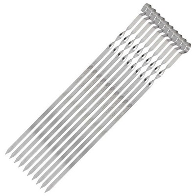 10 x HOCHWERTIGE Edelstahl Grill-Spieße 50cm 2mm Schaschlikspiesse Schampura BBQ