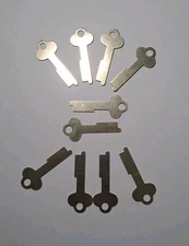 Vintage Ilko Key Blanks Model 1028L Diebold Brand Safe Deposit Key Lot of 10 