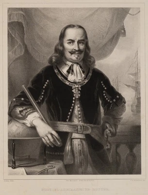 WAANDERS (*1809) nach BOL (*1616), Porträt des Admirals de Ruyter, Lith. - Bild 1 von 4