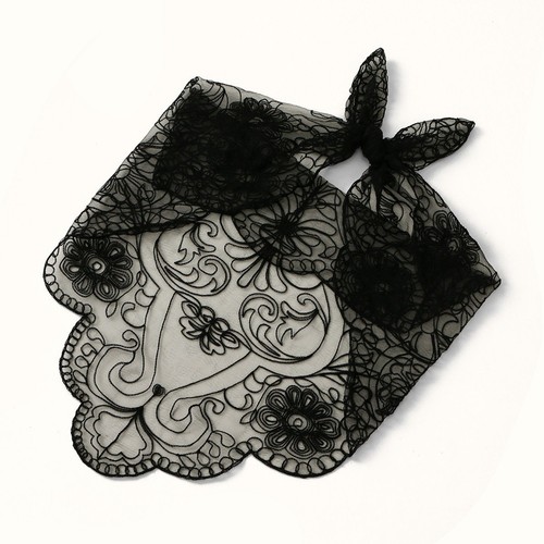 Kwiatowy koronkowy trójkątny szal dla kobiet moda chusta na głowę lekki poliester - Zdjęcie 5 z 36