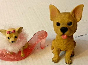Aye Chihuahua "Chihuahua slipper" and bobble head Chihuahua figurines set of two