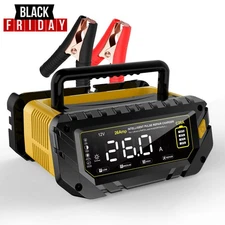 26Amp Battery Charger,Lifepo4 Lithium Lead-Acid Battery Maintainer for Car, Boat