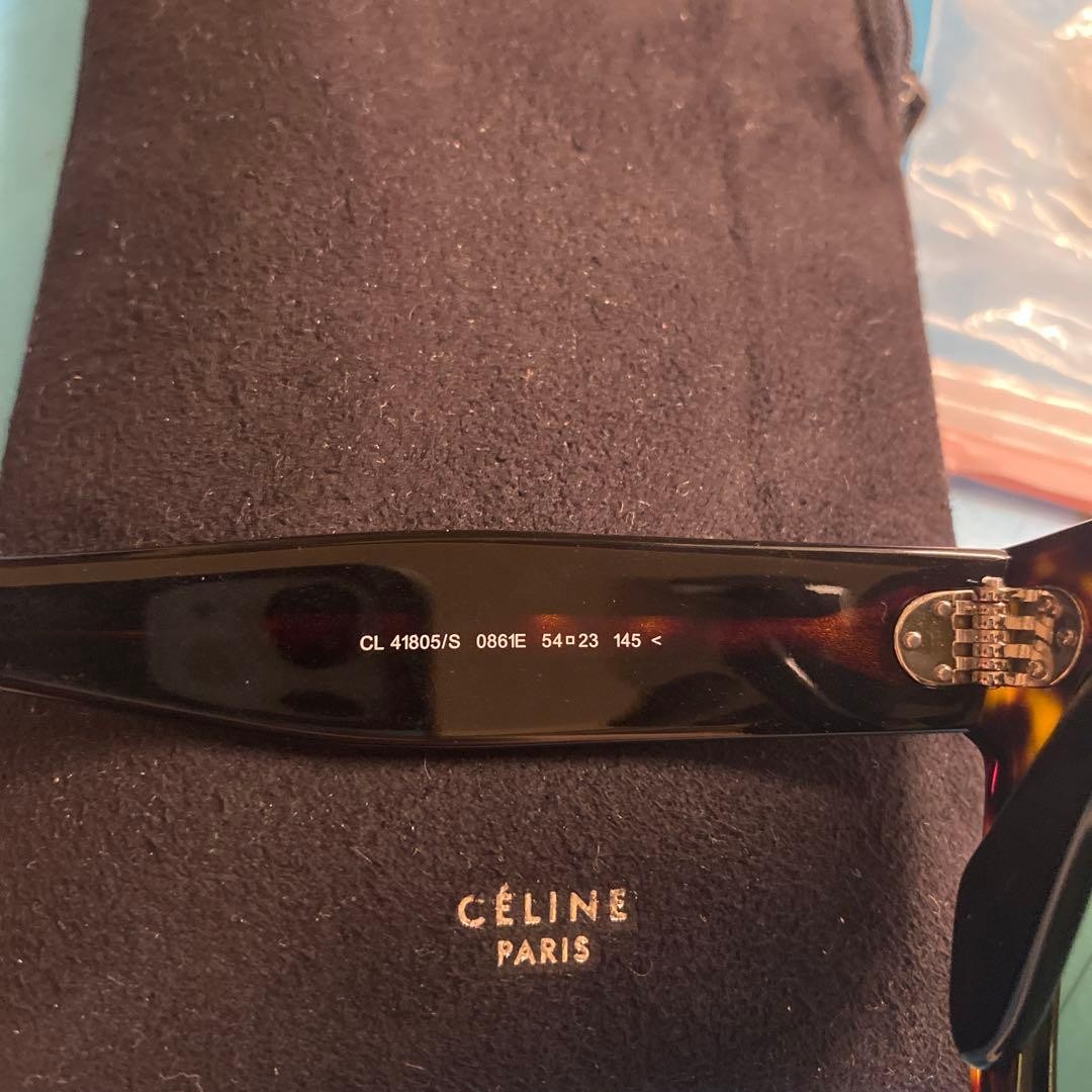 CELINE Paris Tortoise Shell Square Sunglasses Gre… - image 6