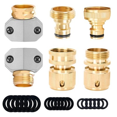 Garden Hose Quick Connect Repair Kit, Brass Garden Hose End Repair 3/4 Inch G...
