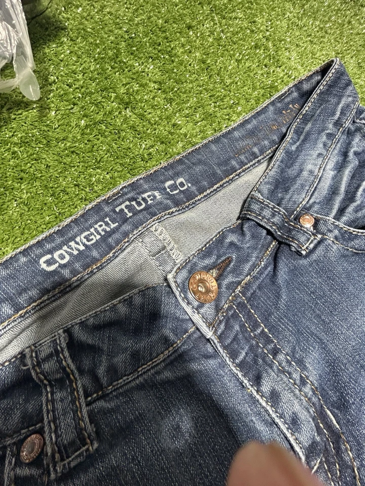 Мужские джинсы Cowgirl Tuff Co Don't Fence Me синие 34x33 легкие вареные усы - Изображение 4 из 4