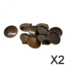2x Set mit 10 Runden Broschenrohlingen Aus Kupfer f&uuml;r DIY Projekte