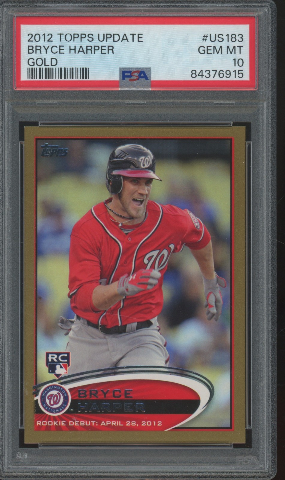 2012 Topps Update Gold #US183 Bryce Harper RC Rookie Gem Mint PSA 10