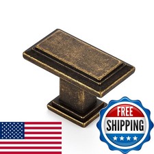 Ravinte Cabinet Knobs Rectangular Antique Brass 30 Pack