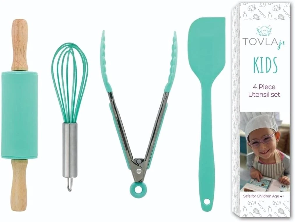 Tovla Jr. Kids Cooking Utensils Set - 4-Piece Kitchen Tools - Safe...
