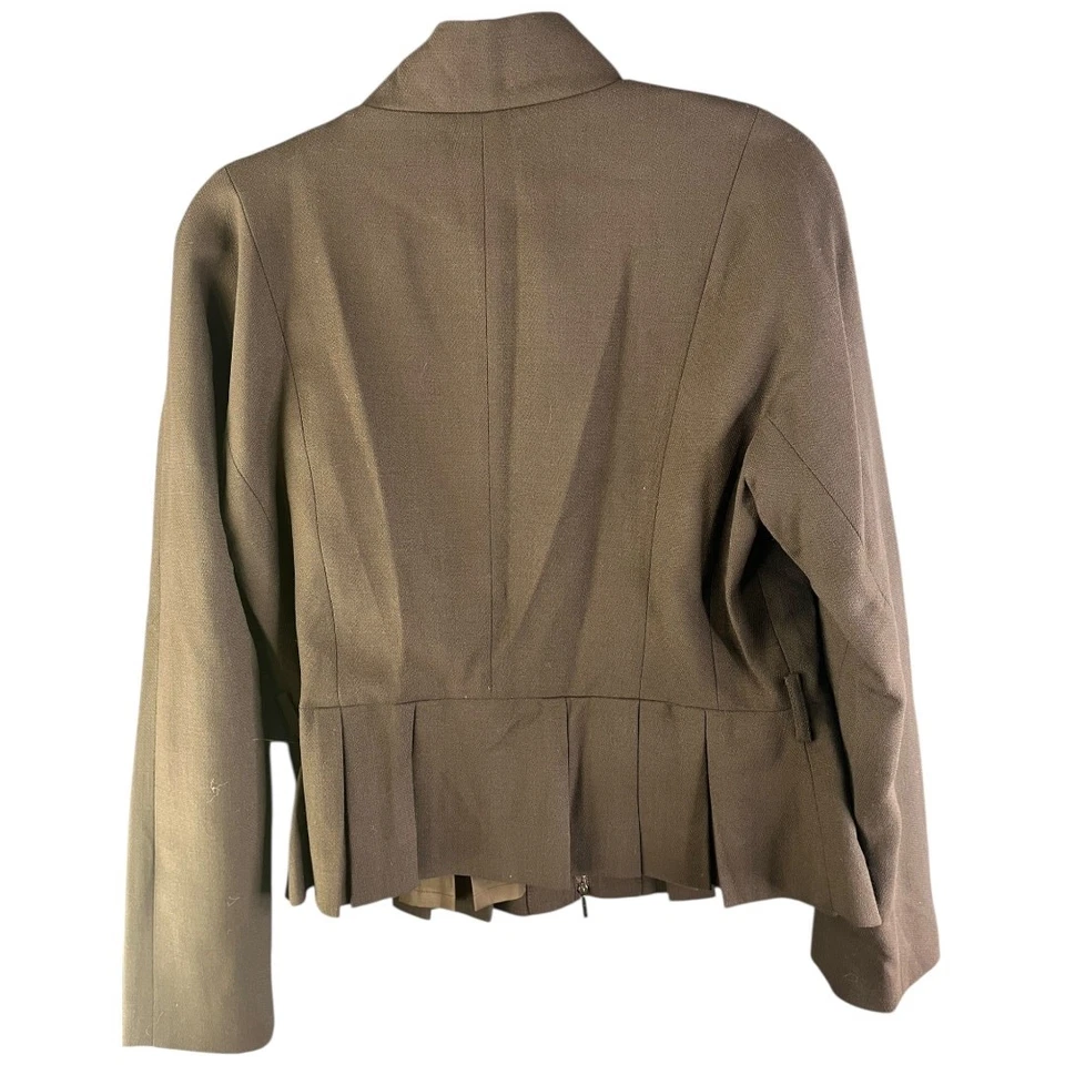 Blazer DonCaster 100% Lana Plisado Marrón Chocolate Doble Cremallera Talla 10 Nuevo Con Etiquetas Foto 2 de 4