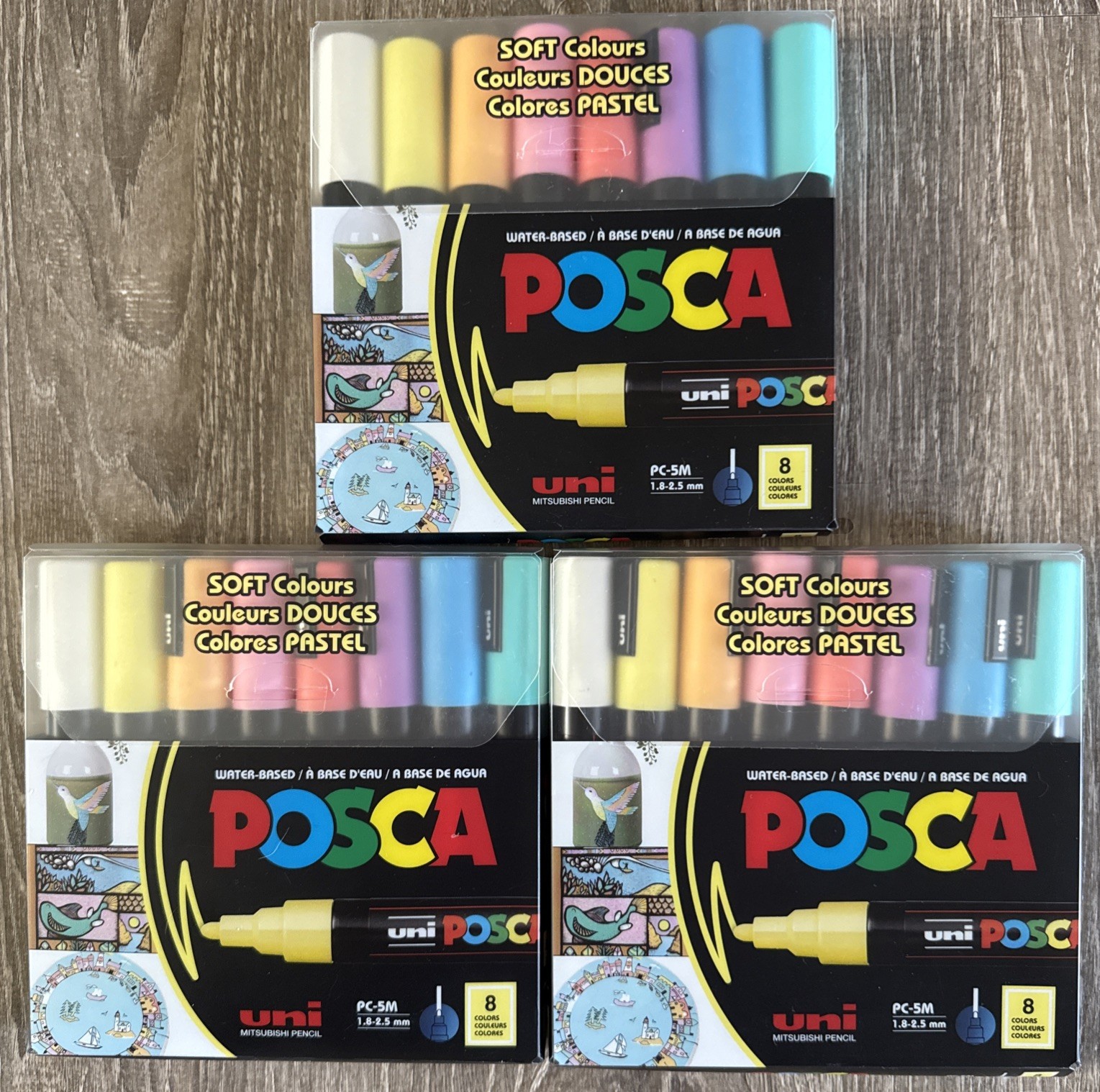 Uni POSCA Water Based Marker Sets. Lot Of 11 Sets. HUGE LOT! 200! NEW, Free Ship