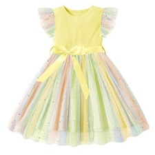3t Girls Tulle Dress Ruffle Flutter Sleeve Baby Girl Tutu Dresses for Wedding...