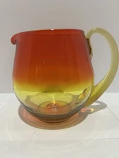 Blenko Vtg 3750L Tangerine Pitcher